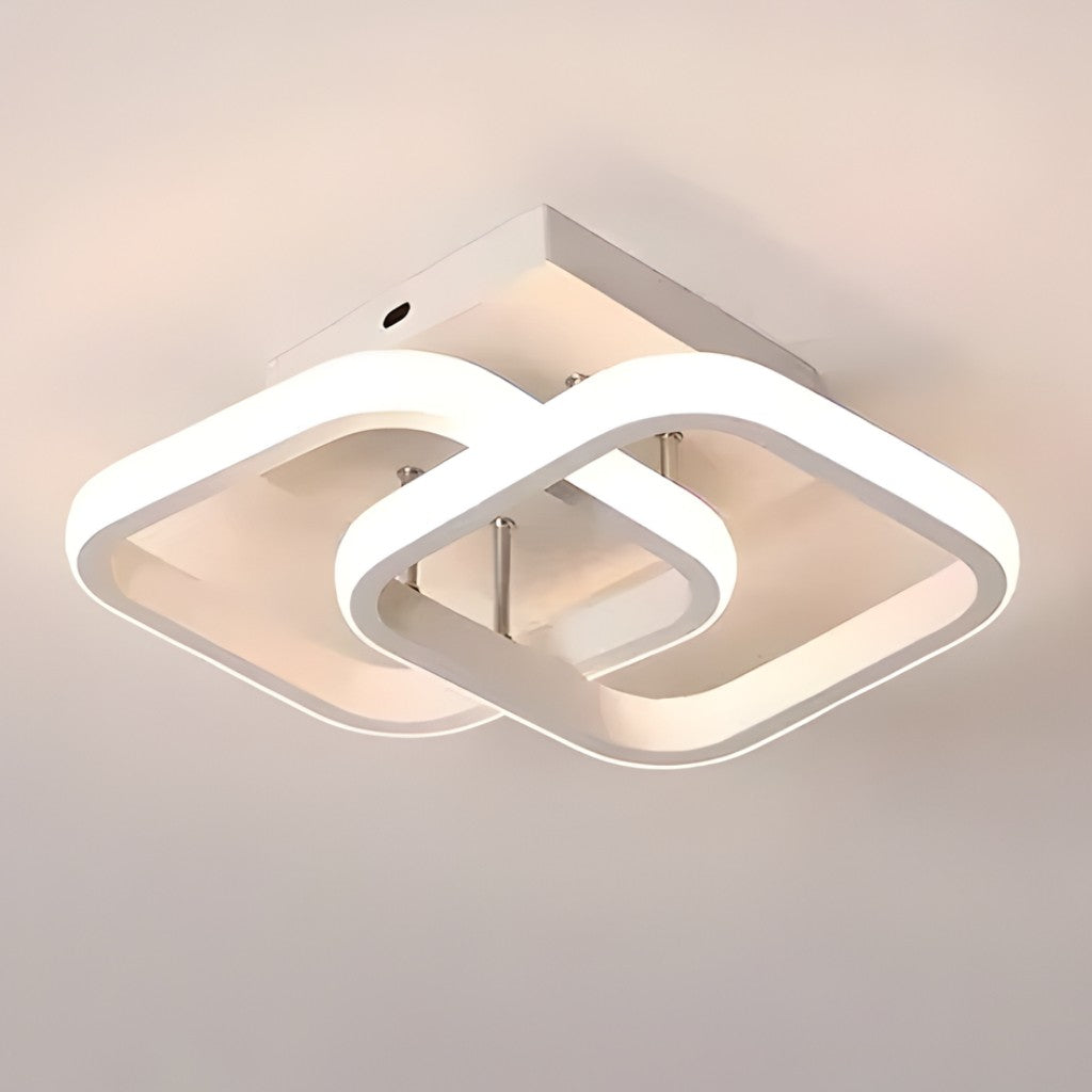 Modern Square LED Semi Flush Mount Ceiling Light