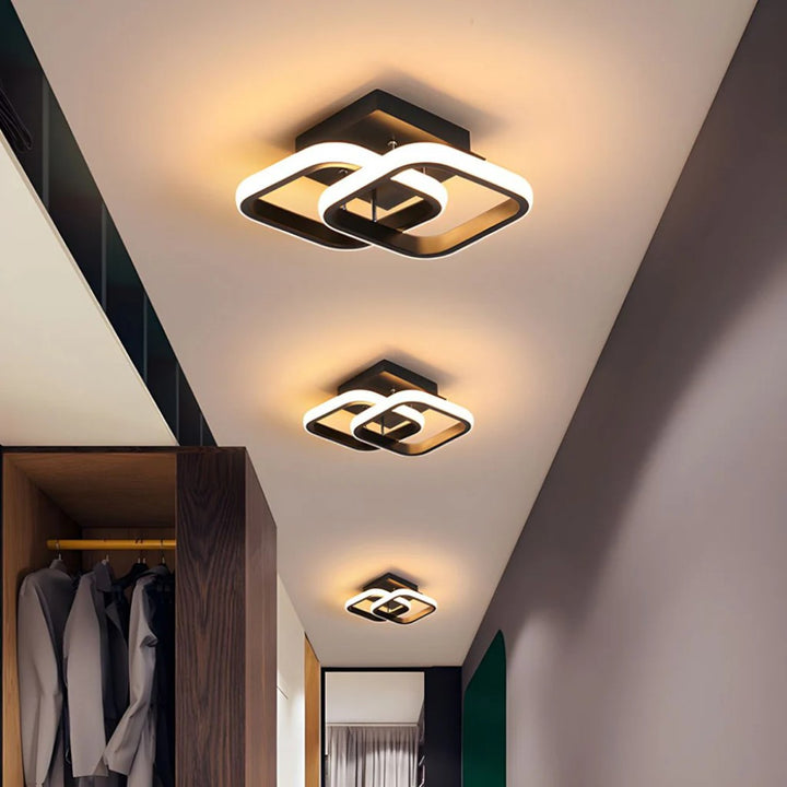 Modern Square LED Semi Flush Mount Ceiling Light