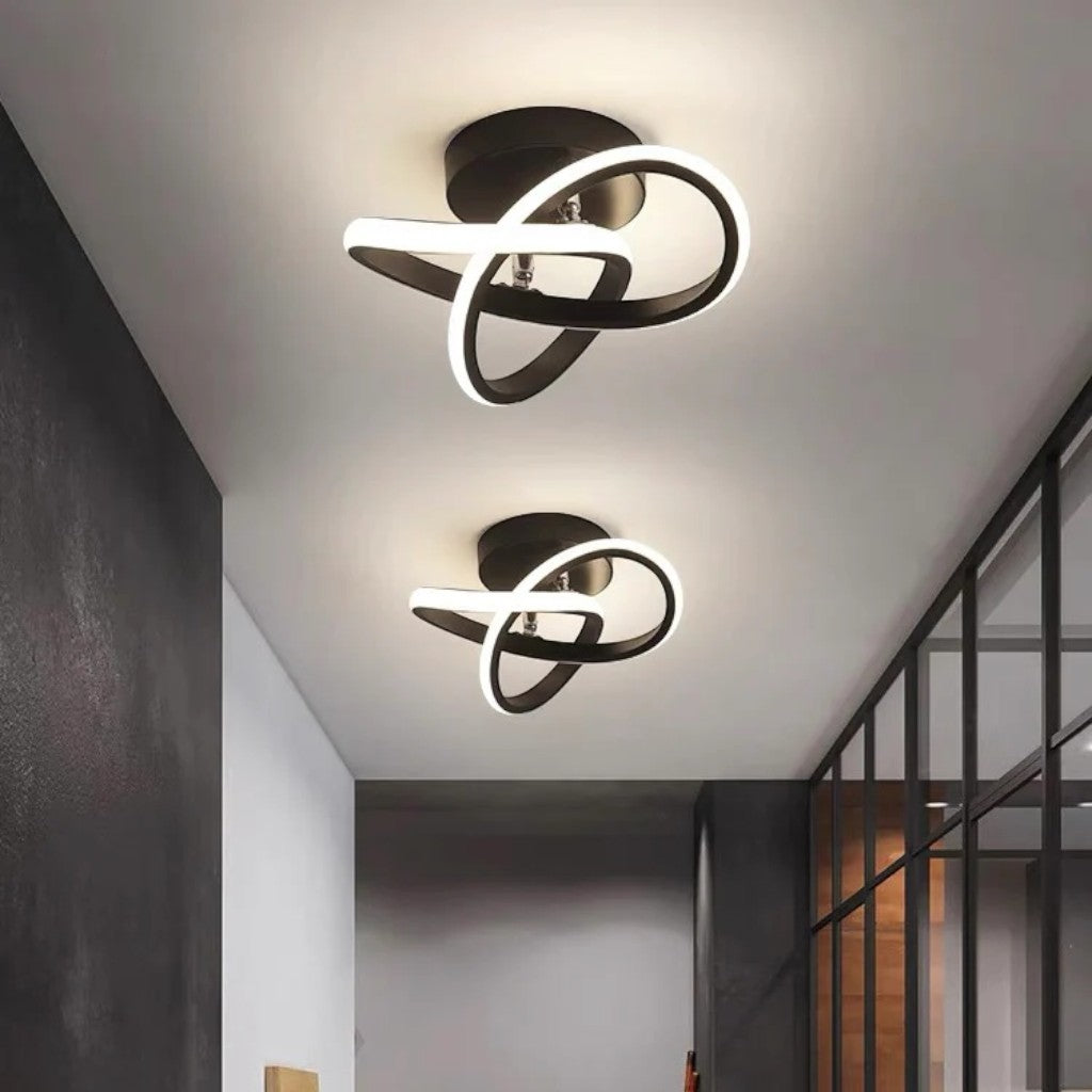 Modern Spiral Semi Flush Mount Ceiling Light