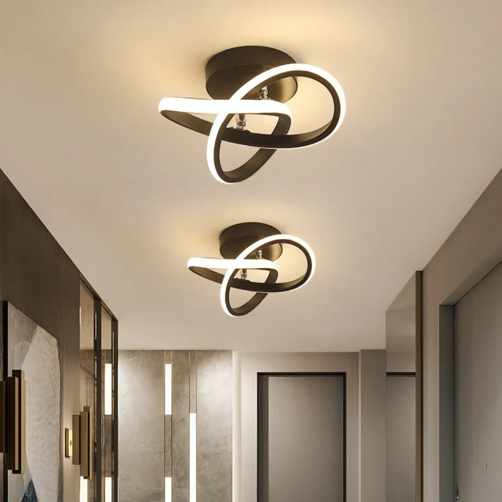 Modern Spiral Semi Flush Mount Ceiling Light