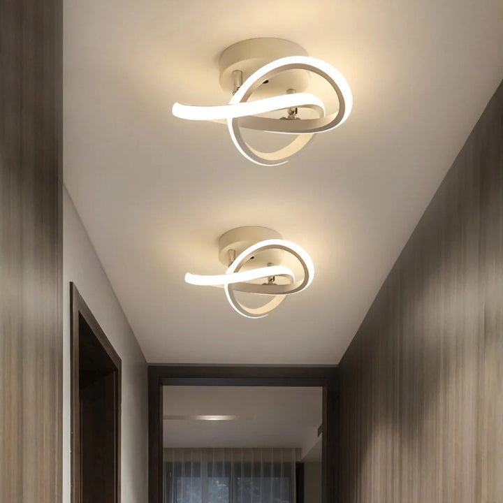 Modern Spiral Semi Flush Mount Ceiling Light
