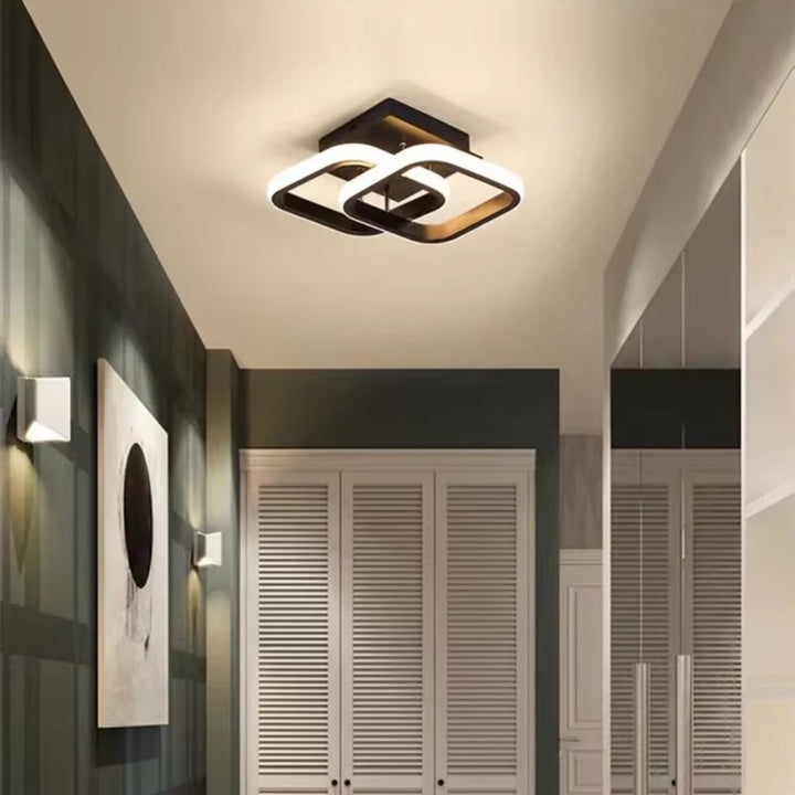 Modern Square LED Semi Flush Mount Ceiling Light