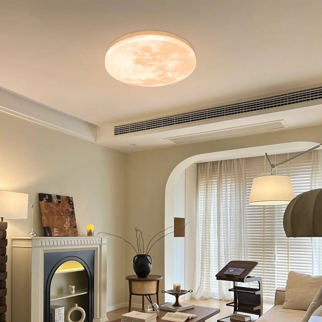 Moon LED Ceiling Light with Wooden Frame Boldenn