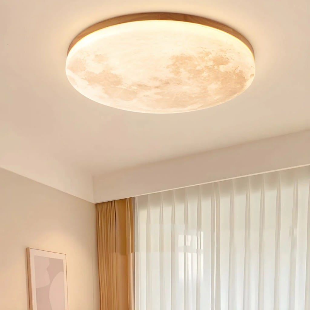 Moon LED Ceiling Light with Wooden Frame Boldenn