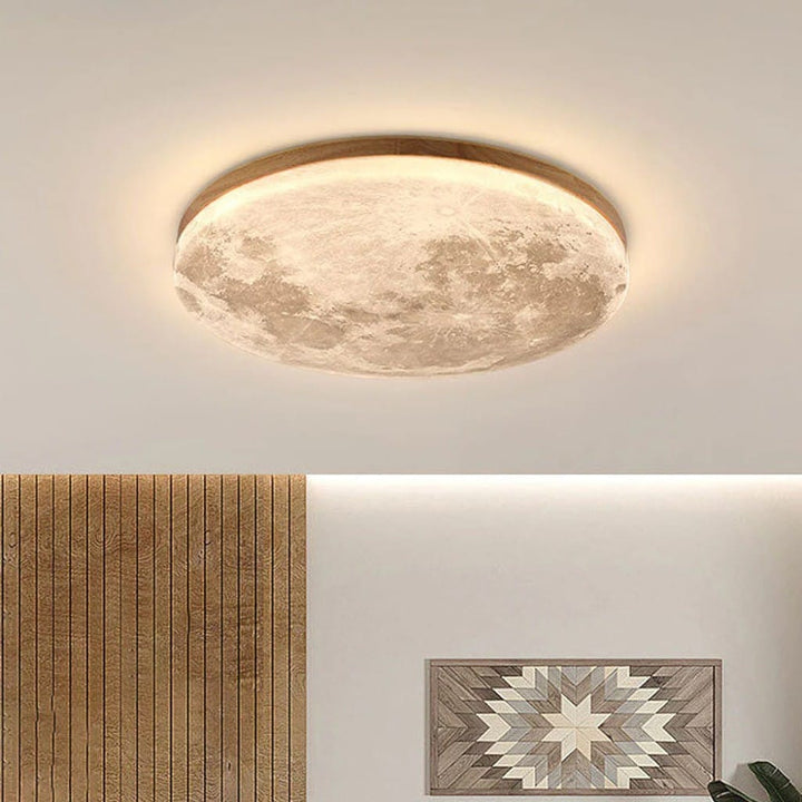 Moon LED Ceiling Light with Wooden Frame Boldenn