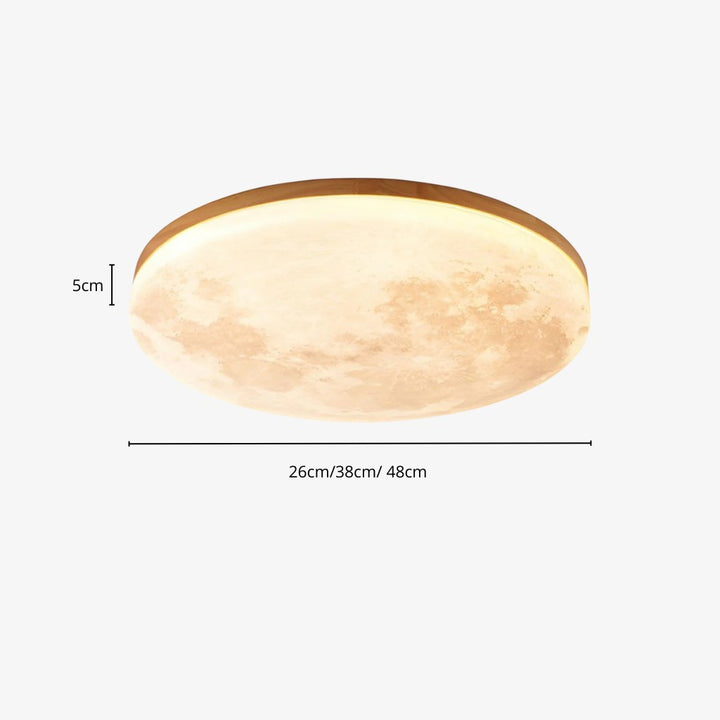 Moon LED Ceiling Light with Wooden Frame