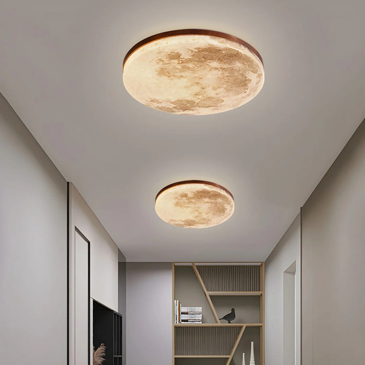 Moon LED Ceiling Light with Wooden Frame