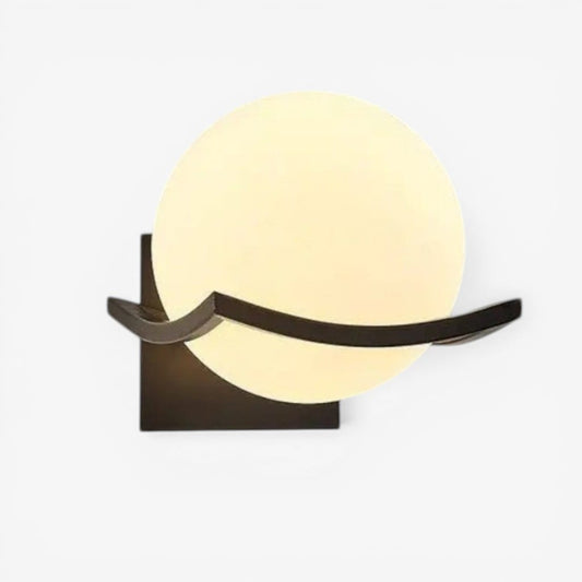 Noirelle Glass Sphere Wall Sconce Light with Black Finish Boldenn
