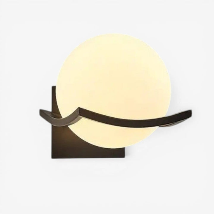 Noirelle Glass Sphere Wall Sconce Light with Black Finish Boldenn