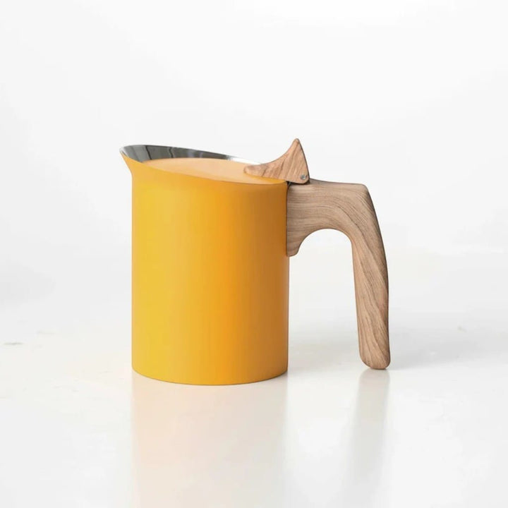 NordBrew Yellow Induction Moka Pot – Stainless Steel & Wooden Handle Boldenn