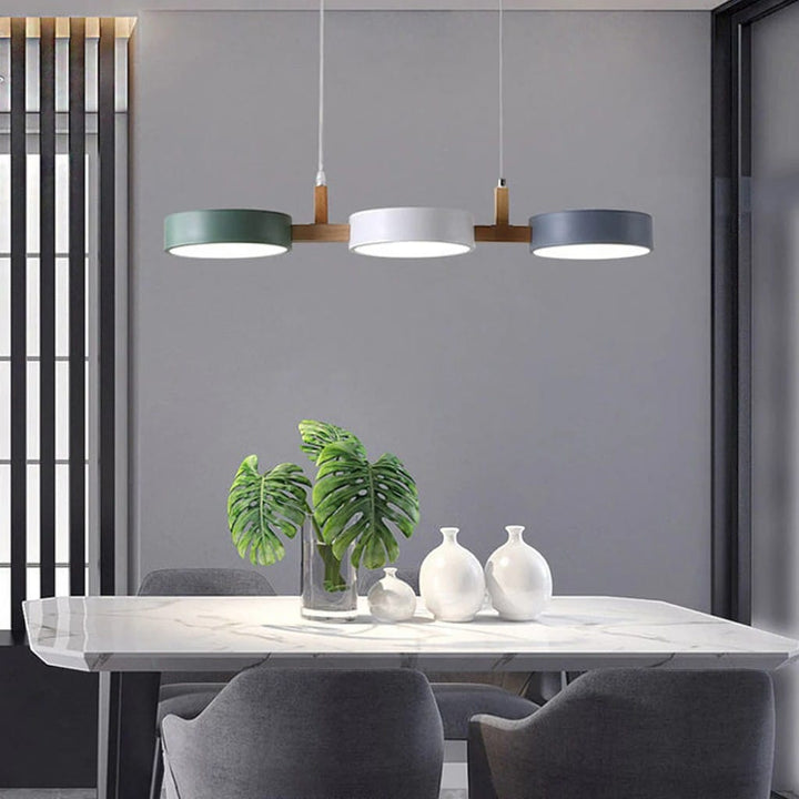Nordic 3-Head Wood Pendant for Kitchen Island Boldenn