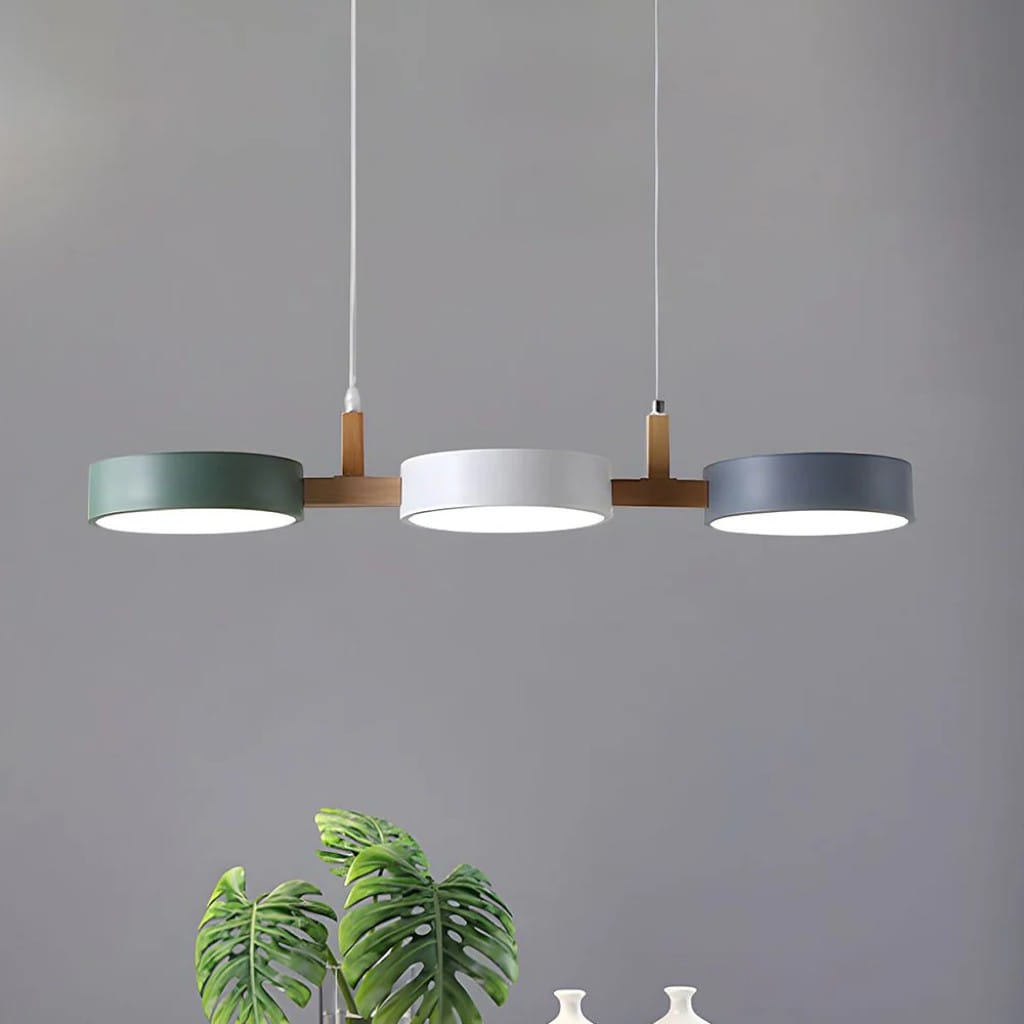 Nordic 3-Head Wood Pendant for Kitchen Island Boldenn
