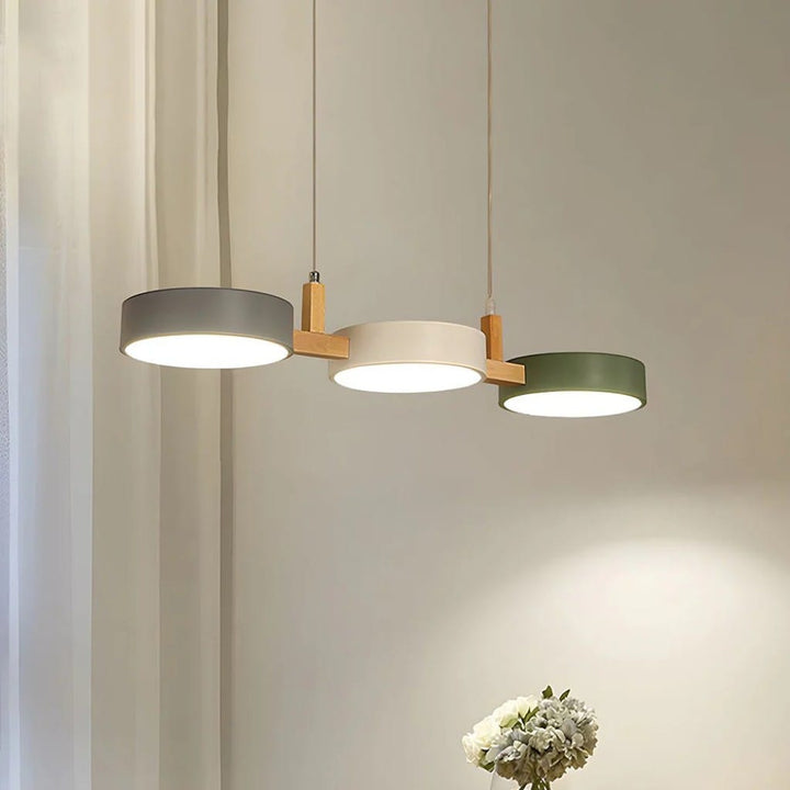 Nordic 3-Head Wood Pendant for Kitchen Island Boldenn