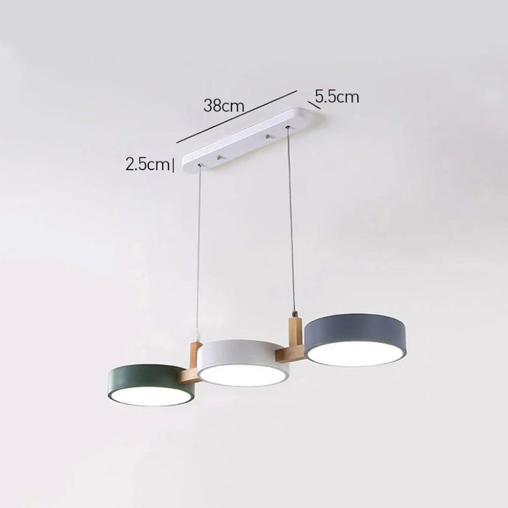 Nordic 3-Head Wood Pendant for Kitchen Island Boldenn