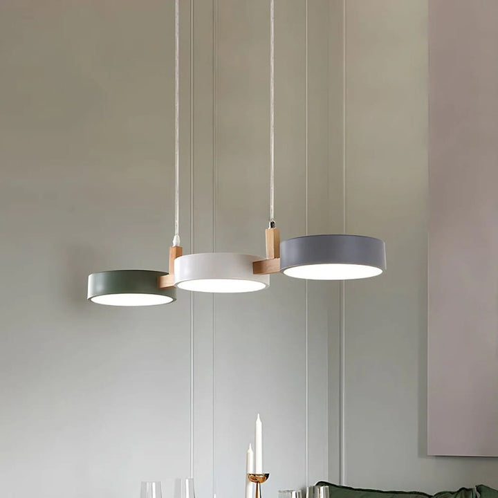 Nordic 3-Head Wood Pendant for Kitchen Island Boldenn