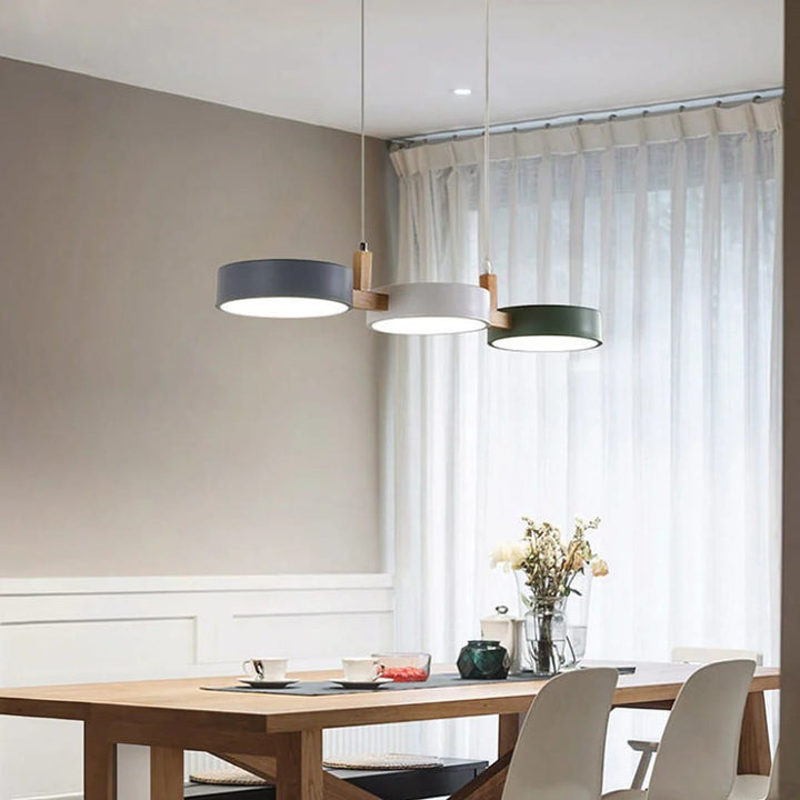 Nordic 3-Head Wood Pendant for Kitchen Island Boldenn