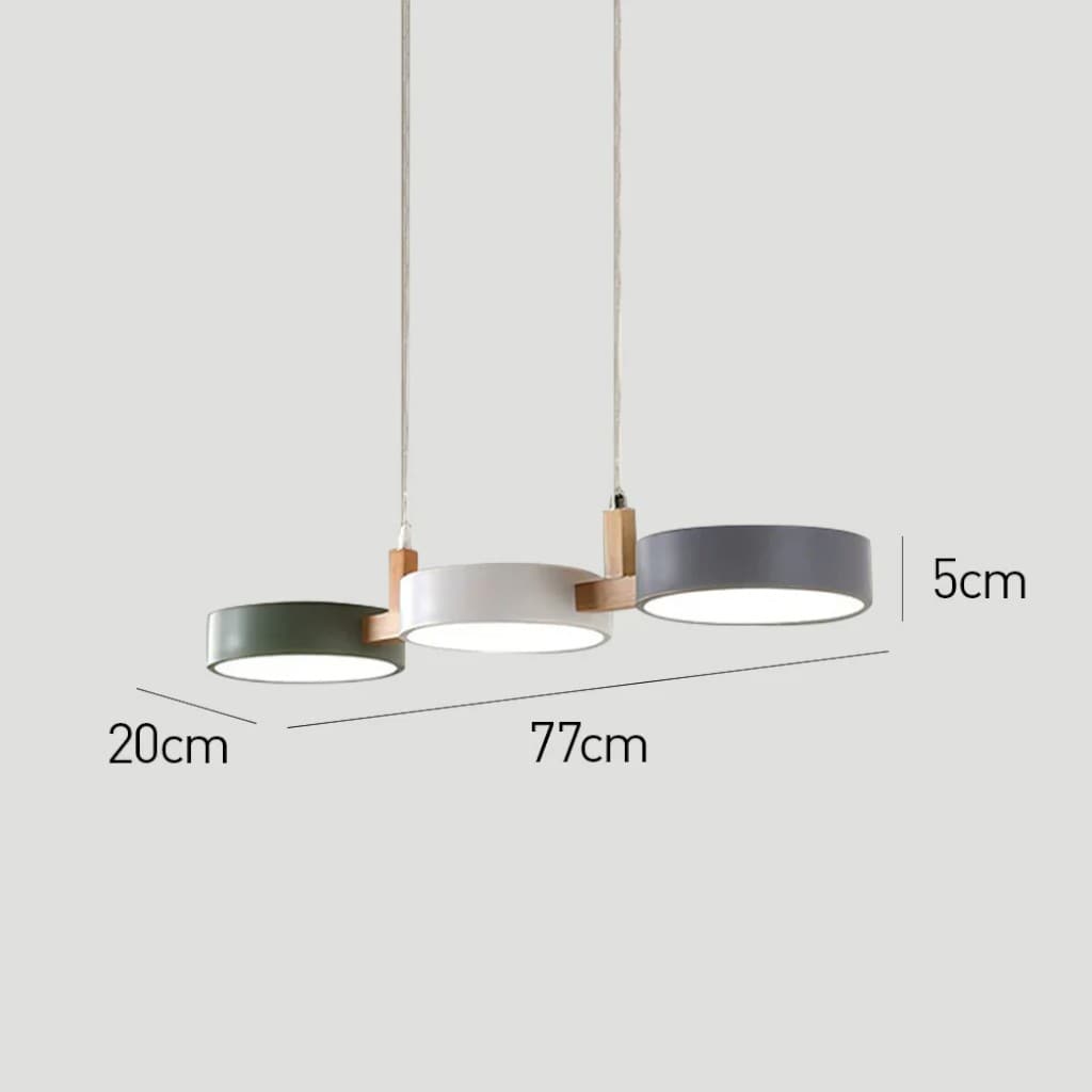 Nordic 3-Head Wood Pendant for Kitchen Island Boldenn