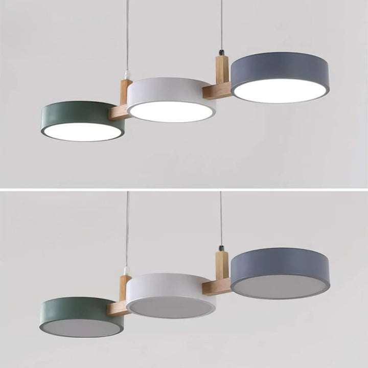 Nordic 3-Head Wood Pendant for Kitchen Island Boldenn