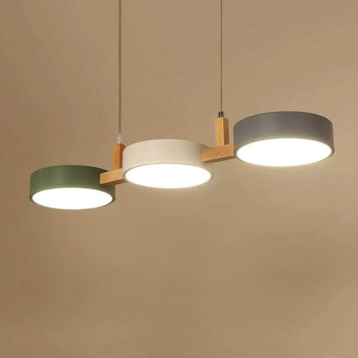 Nordic 3-Head Wood Pendant for Kitchen Island Boldenn