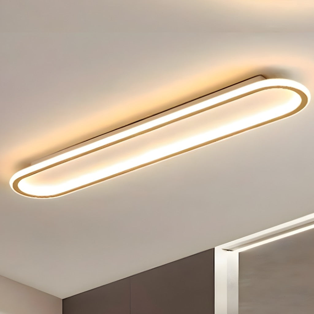 Modern Long Oval LED Flush Mount Ceiling Light