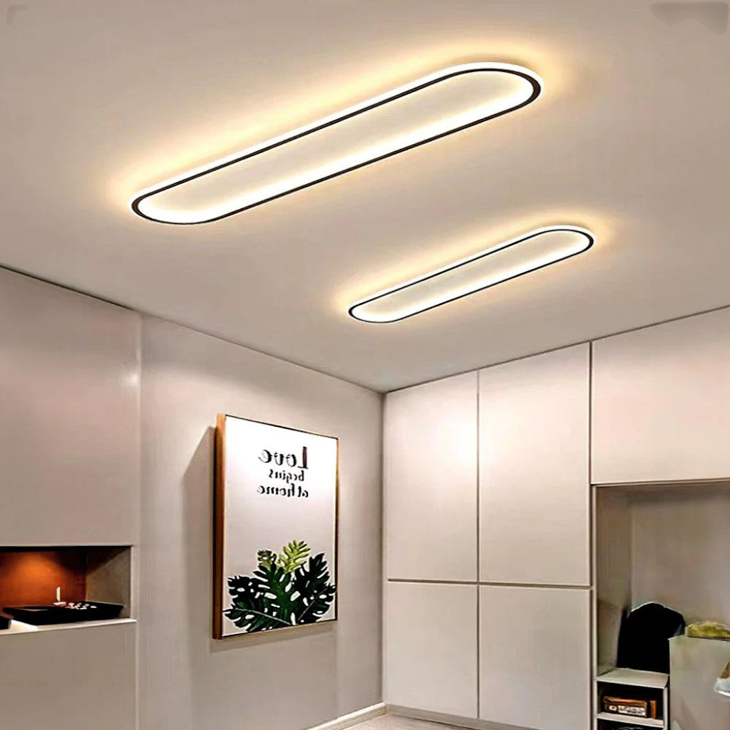 Modern Long Oval LED Flush Mount Ceiling Light