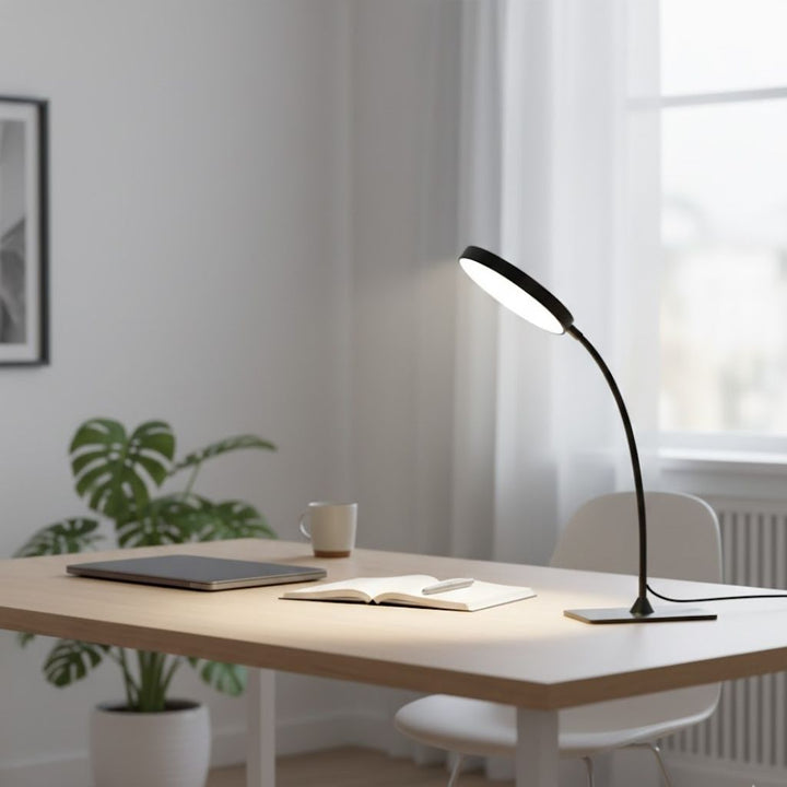 Dimmable Gooseneck Floor Lamp with Adjustable Height