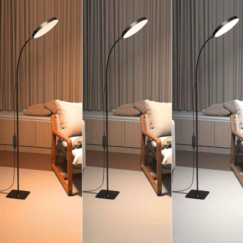 Dimmable Gooseneck Floor Lamp with Adjustable Height