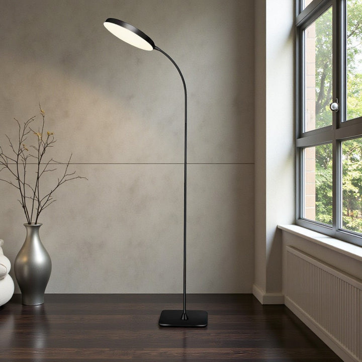 Dimmable Gooseneck Floor Lamp with Adjustable Height