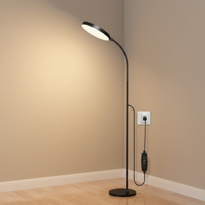 Dimmable Gooseneck Floor Lamp with Adjustable Height