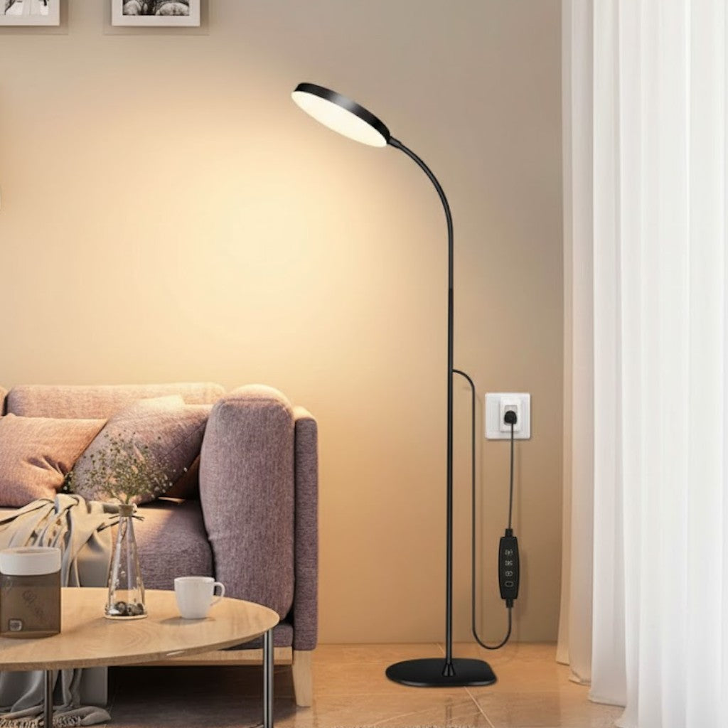 Dimmable Gooseneck Floor Lamp with Adjustable Height