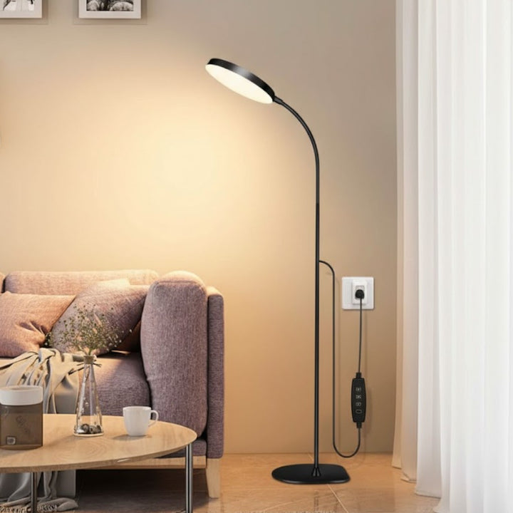 Dimmable Gooseneck Floor Lamp with Adjustable Height