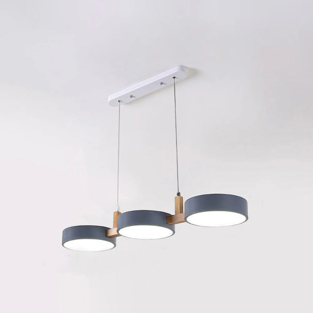 Nordic 3-Head Wood Pendant for Kitchen Island