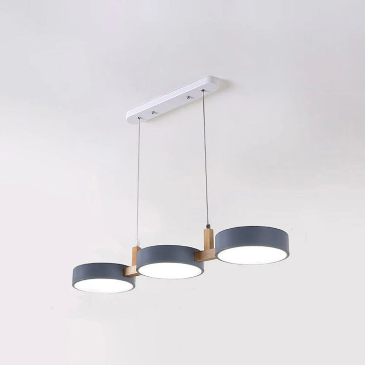 Nordic 3-Head Wood Pendant for Kitchen Island