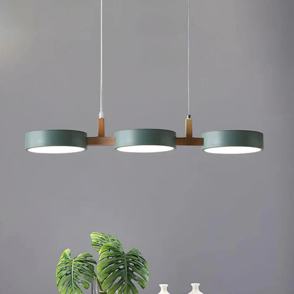 Nordic 3-Head Wood Pendant for Kitchen Island