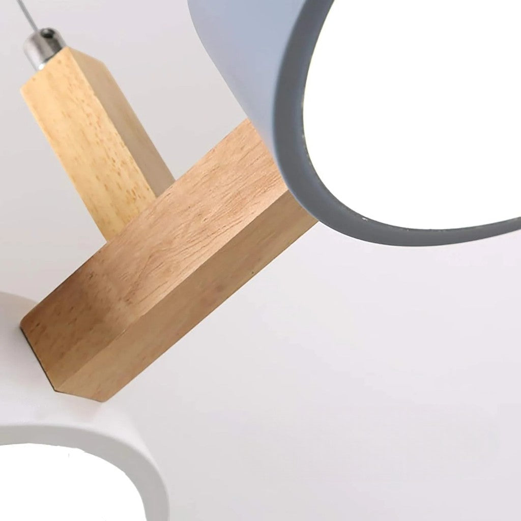 Nordic 3-Head Wood Pendant for Kitchen Island
