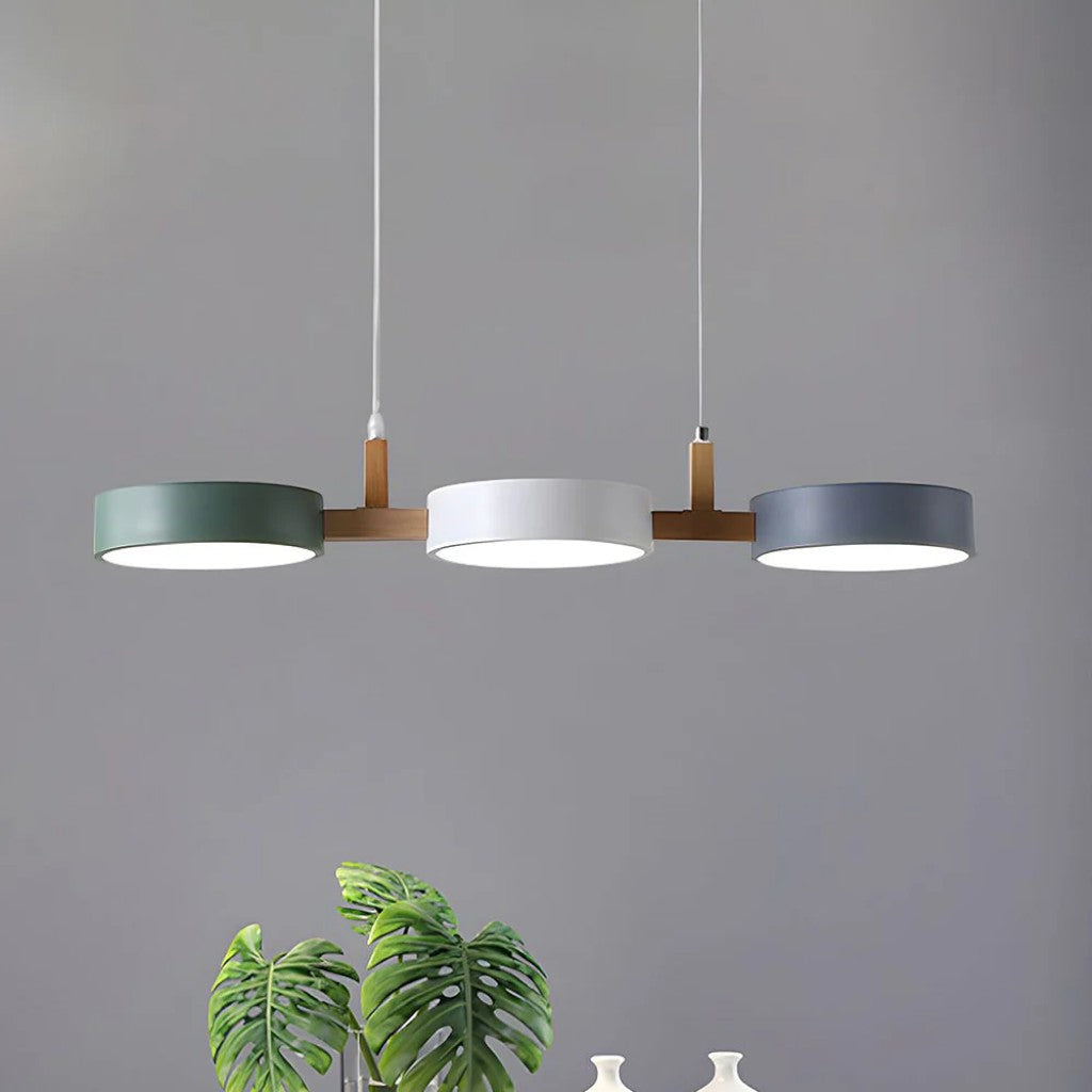 Nordic 3-Head Wood Pendant for Kitchen Island