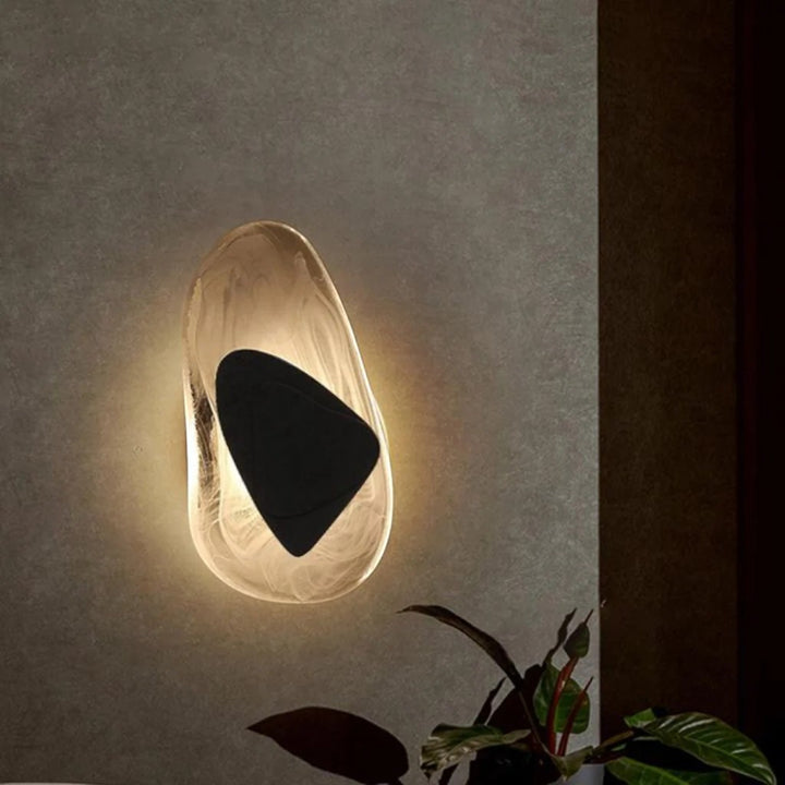 Crystal Glass Wall Sconce with Fluid Design