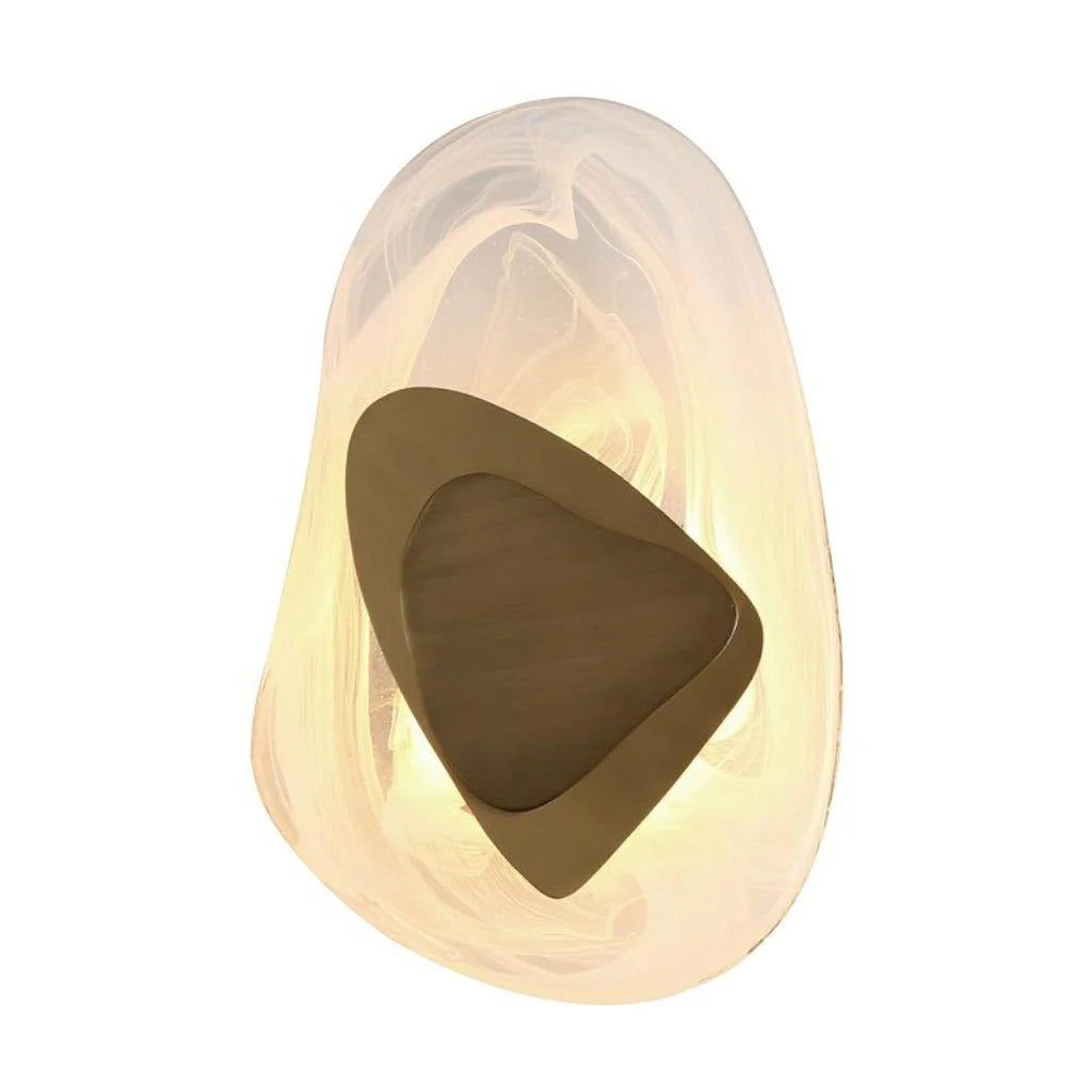 Crystal Glass Wall Sconce with Fluid Design