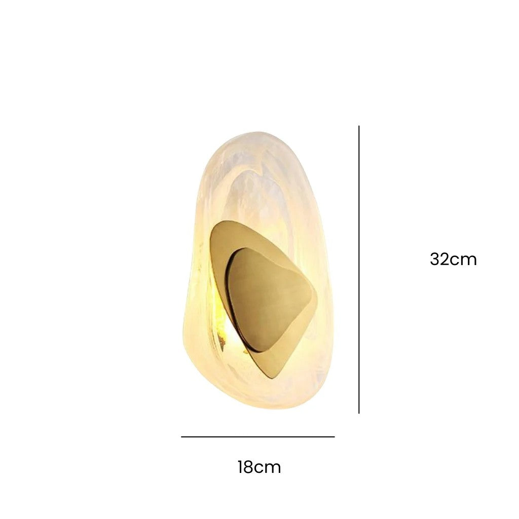 Crystal Glass Wall Sconce with Fluid Design