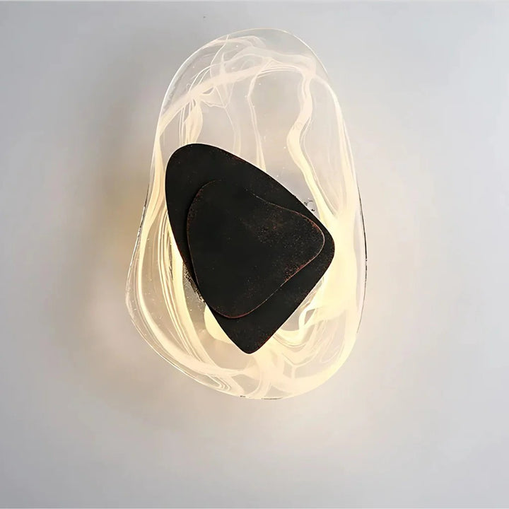 Crystal Glass Wall Sconce with Fluid Design