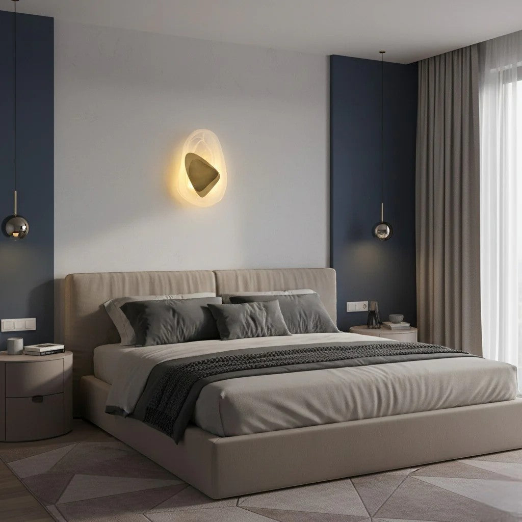 Crystal Glass Wall Sconce with Fluid Design