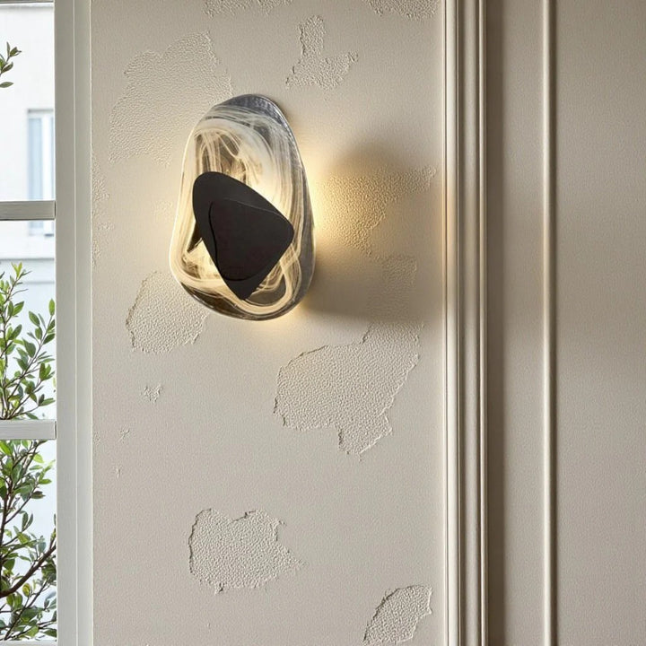 Crystal Glass Wall Sconce with Fluid Design