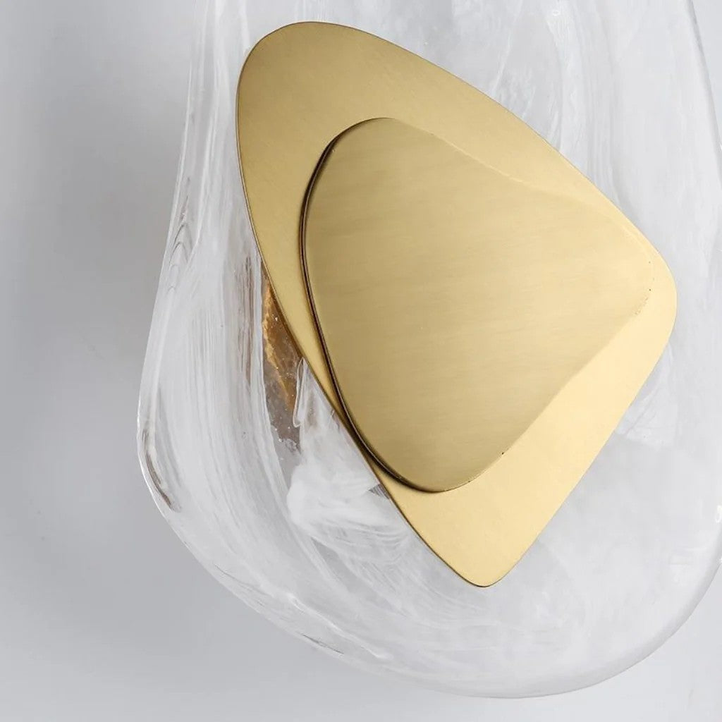 Crystal Glass Wall Sconce with Fluid Design