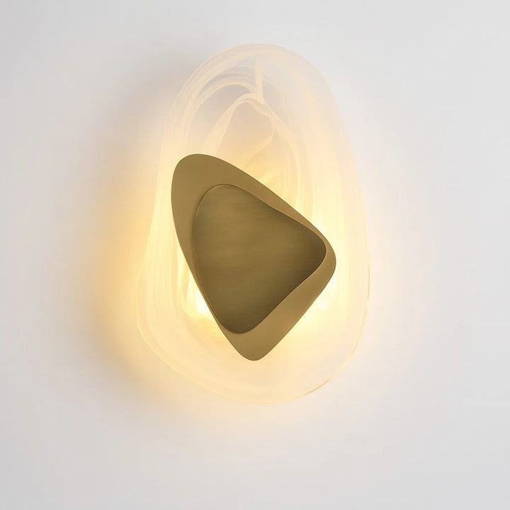 Crystal Glass Wall Sconce with Fluid Design