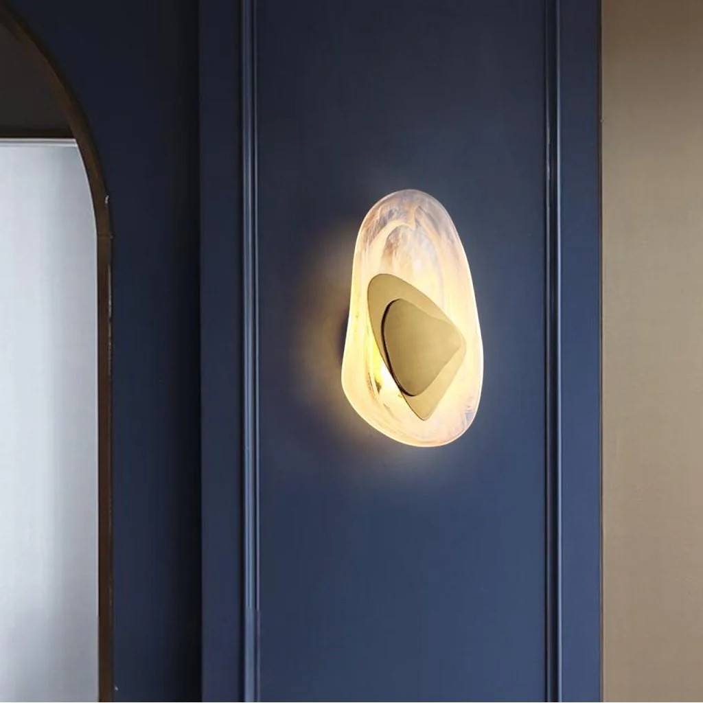 Crystal Glass Wall Sconce with Fluid Design