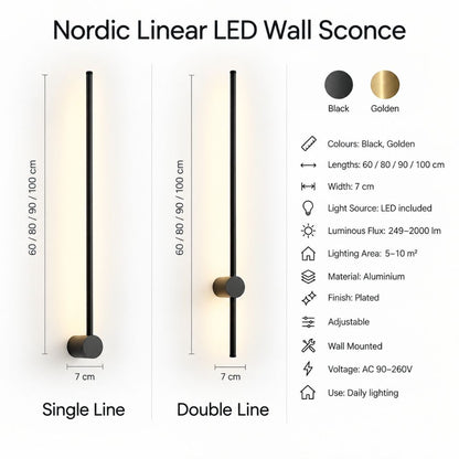 Nordic Linear LED Wall Sconce