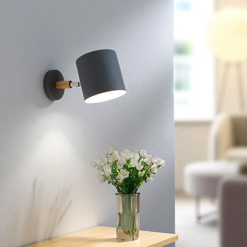 Nordic Wood & Metal Adjustable Wall Sconce Lamp