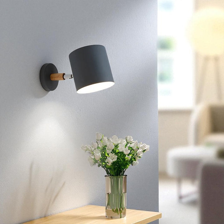 Nordic Wood & Metal Adjustable Wall Sconce Lamp