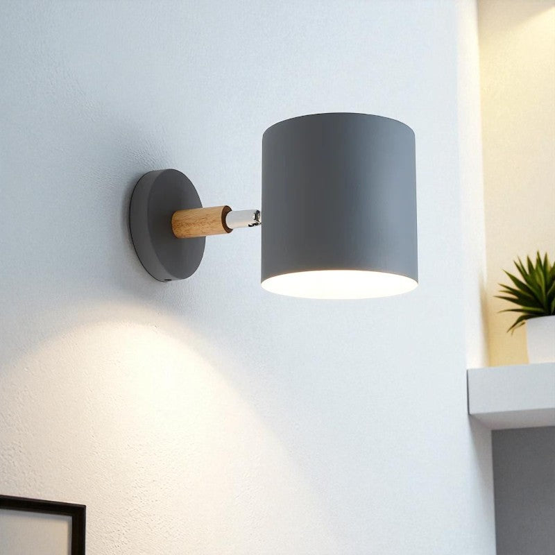 Nordic Wood & Metal Adjustable Wall Sconce Lamp