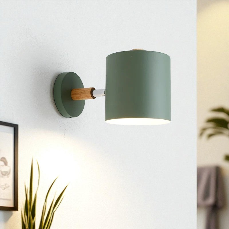 Nordic Wood & Metal Adjustable Wall Sconce Lamp